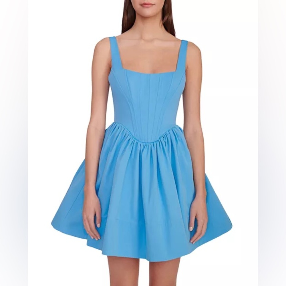 Staud Landscape Bustier Dress Blue 0